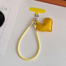 Ins Fashion Creative Leather Heart-Shaped Bag Charm, Heart Keychain, Phone Case Strap, Couple Backpack Pendant, Suitable For Phone Lanyard, CCD Camera Hanging Chain, Bag Decoration, Creative Anti-Loss Wrist Strap - Multicolor - View 15