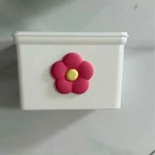 Cute Flower Magnetic Storage Box, No-Drill Wall-Mounted Storage Box, Strong Magnetic Refrigerator Storage Container, Suitable For Kitchen, Office, Bathroom, Desktop And More, Decorative Flower Magnetic Storage Box - Multicolor - View 6