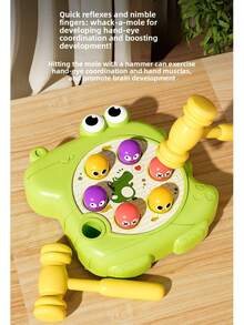 New Cute Crocodile Whack-A-Mole Toy With Dual Hammers, Desktop Game For Toddlers, Visual Tracking And Hand-Eye Coordination Training, Educational Early Learning Toy For Home, Stress Relief And Parent-Child Interaction - Multicolor - View 5