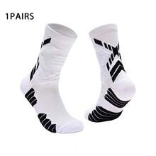1/4/6 pares de calcetines deportivos de fútbol de media caña para hombre, antideslizantes, amortiguadores, suaves y transpirables, adecuados para baloncesto, running y entrenamiento diario de fitness - Blanco y Negro - Ver 13