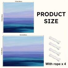 1pc Blue-Purple Gradient Sunshade Canopy, Modern Style, Colorful, Large Size, UV Protection, Sturdy & Durable, Easy Installation, Suitable For Beach, Garden, Patio, Includes Rope - Multicolor - View 7