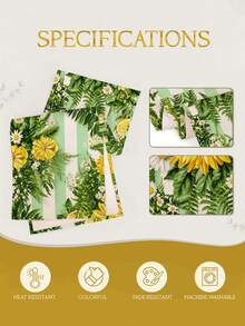1pc,Summer Style,Pastoral Refreshing Summer Table Runner,Lemon Line Print,Multiple Sizes Available,Entrance Decor,Microwave Dust Cover,Suitable For Kitchen Dining Table Decoration,Party Decor,Dining Table Decor,Dining Table Arrangement,Home Decor - Green - View 7