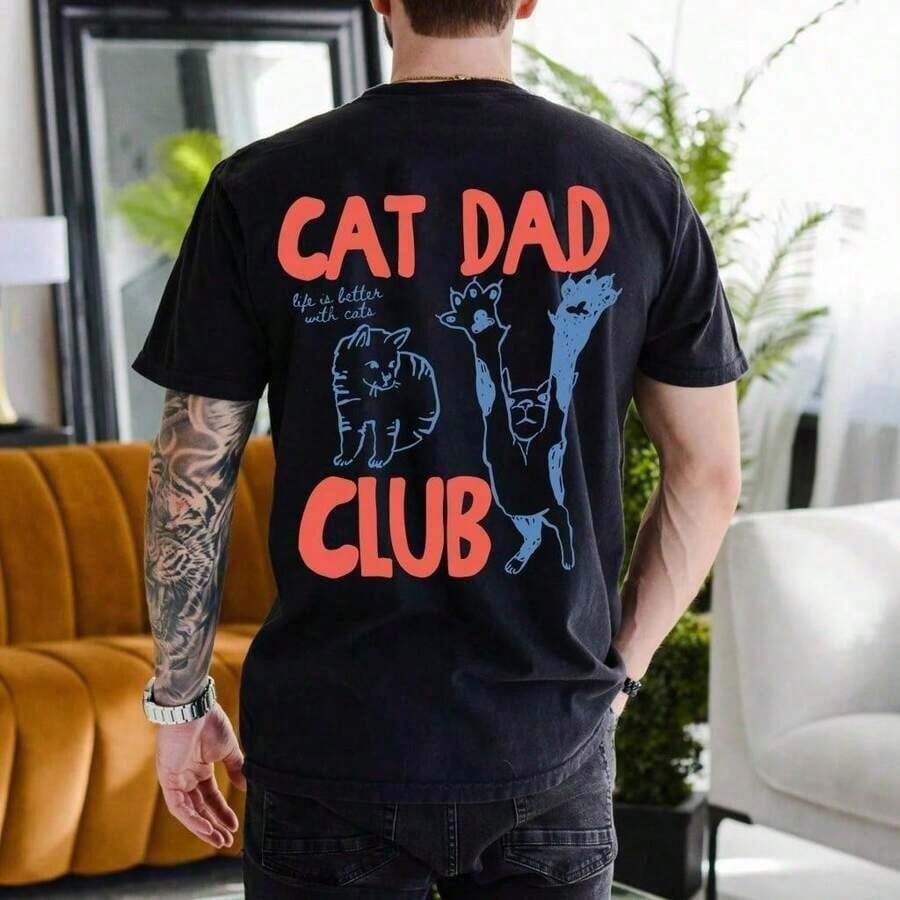 Playera holgada con diseño gráfico hombre algodón lavable - Negro - Ver 1