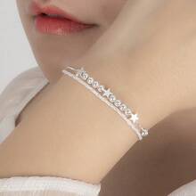 Pulsera de Plata 925 de Moda, Adecuada para Uso Diario y como Regalo - Blanco - Ver 4