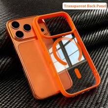 Phone Case - Luxury Transparent Magnetic Wireless Charging Phone Case, Compatible With 17 Pro Max Air 16 15 14 13 Pro Max Transparent 17 Promax Phone Case, Slim Soft Edge Hard Shell Shockproof Back Cover 17 Pro Max Case 17 Pro Case 17 Case 16 Case CteGlodrix - Orange - View 6