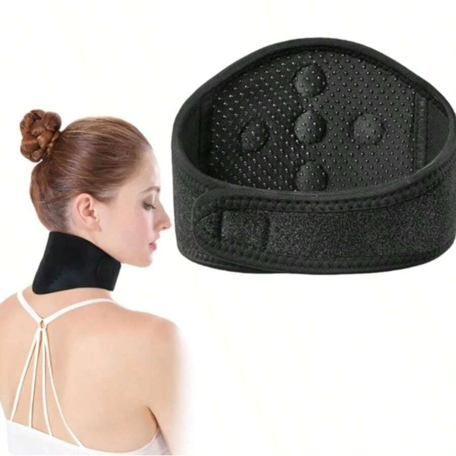 Self-Heating Neck Support, 5 Skin-Friendly Magnets, Lightweight Hook And Loop, Comfortable Heated Neck Wrap - View 1