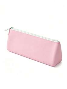 4/1 pieza Estuche de lápices de silicona suave estilo coreano, diseño de unicolor multitono, gran capacidad con diseño de múltiples compartimentos, adecuado para adultos, uso escolar diario y almacenamiento de cosméticos, bolsa de papelería portátil, bolsa de almacenamiento multifuncional para lápices de maquillaje, temporada de regreso a la escuela - Conjuntos - Ver 16