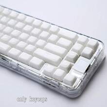 132-Key Jelly White Translucent Keycaps, PC Material, Cherry Height, Crystal Pudding Keycaps, Compatible With Cherry/Gateron MX Switches, Suitable For Gift Or Personal Use, Hot-Swappable, High-Aesthetic Personalized Keycaps - View 6
