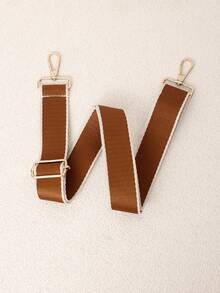 Correa de cincha ancha con borde blanco y contraste de color minimalista, hebilla de metal ajustable con alivio de presión, correa de repuesto versátil para bolso de un solo hombro y bandolera, accesorio de bolso multicolor - Multicolor - Ver 4