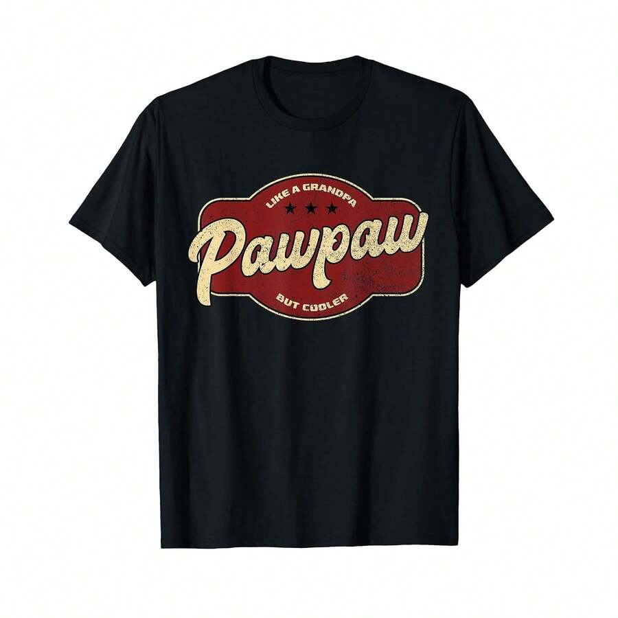 Camiseta unisex de manga corta, Vintage Pawpaw Like a Grandpa but Cooler - Camiseta de Pawpaw, y2k, ropa deportiva, , fuera del campus, gimnasio, verano, blusas casuales, - Negro - Ver 1