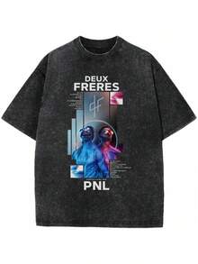 Camiseta Le Monde Chico, Camiseta con Estampado Gráfico del Álbum PNL del Rapero Francés, Camiseta de Manga Corta de Moda Hip-Hop para Hombre y Mujer, Ropa Urbana, Edición Especial Tingo - Negro - Ver 2