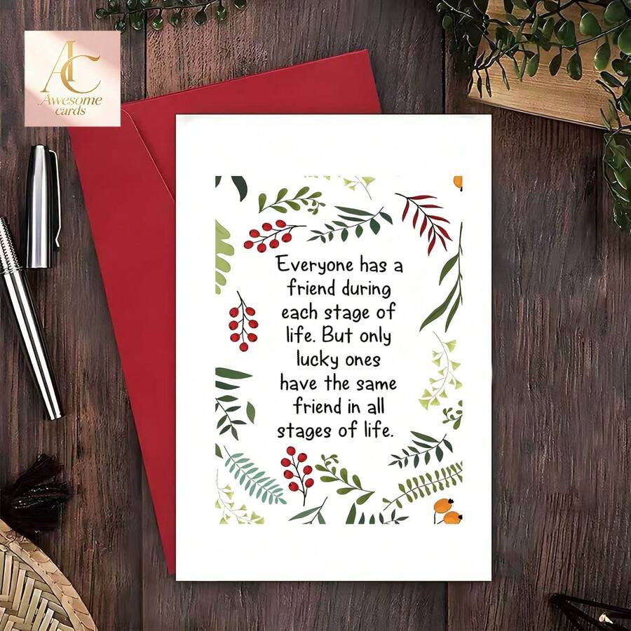 Best Friend Card Suitable For Birthdays, Weddings, Easter & More - Name/Message/Photo Blanks, Friendship Gift For Teachers, For All Life Stages - One Size Fits All - View 1