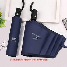 1pc Windproof Rainproof Umbrella - Water-Resistant Spring Polyester Fabric, Basic Minimalist Style, Durable Steel Frame, Plastic Handle, Automatic Sun Protection Personalized Umbrella - Multicolor - View 23