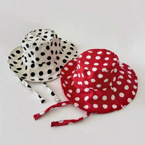 1pc Sweet Cute French Polka Dot Sun Hat New Ins Style Popular Women's Summer Sun Hat – Wide Brim UV Protection Sun Hat, Suitable For Outdoor Sports And Activities, Beach, Vacation, New Fashion Unisex Foldable Wide Brim Sun Hat, Casual Versatile Bohemian Vintage Elegant Style, Polyester Fabric, Versatile, Beach Sun Hat, Cute Women's Personalized Sun Hat, Suitable For Daily Commute, Shopping, Outdoor Sports, Street Wear, Summer Multi-Functional Sun Hat.