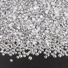 500pcs/1000pcs Resin DIY Jelly Rhinestones Flat Back Small Round Mini Rhinestones For Phone Case, Cup, Shoes, Boots, Clothing Decoration, Handmade DIY Idol Fan, Name Tag - Silver - View 4