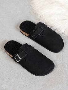Men's Slip-On House Shoes, Non-Slip Sole, Minimalist Modern Design Suitable For Home And Office - Black Fleece Lining - View 6