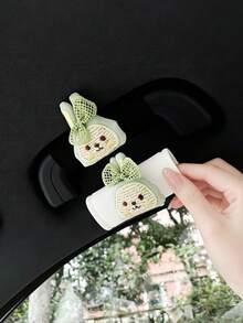 Cute Rabbit Car Roof Handle Cover, Creative Car Interior Door Handle Sleeve, Handle Protector, Car Handle Cover, Car Interior Accessories - Rabbit - View 2