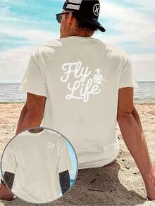 Camiseta Casual para Hombre Fly Life Fly Fishing con Estampado de Letras Estilo Vintage, con un diseño creativo, estampado a doble cara en la parte delantera y trasera, cómoda y transpirable - Negro - Ver 10