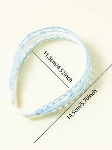1pc Light Blue Lace Trim Headband, Fresh Pastoral Style Hair Accessory, Versatile For Daily Wear And Photos Hairband - Baby Blue - View 4