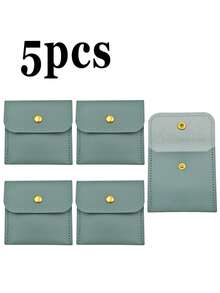 1/5/10pcs Faux Leather Jewelry Bags With Snap Closure - Luxury Gift Bags, Jewelry Packaging Bags, Jewelry Gift Bags, Wedding Birthday Return Gift Candy Bags, Suitable For Earrings, Necklaces, Bracelets And Rings Storage - Color - View 7