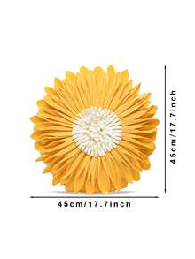 Funda de cojín redonda con pétalos de girasol 3D hechos a mano, funda de cojín con textura floral en capas estereoscópicas, funda decorativa estética para todas las estaciones para sofá, dormitorio, balcón, cabaña, sala de estar, solo la funda de cojín, no incluye el relleno - Multicolor - Ver 11