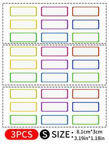 Colorful Border Magnetic Erasable Refrigerator Label Stickers, Creative Mini Magnetic Blackboard Memo Pads, Classification Label Stickers, Home Storage Food Memo Document Classification Magnetic Note Pads Set, Back To School - Multicolor - View 15