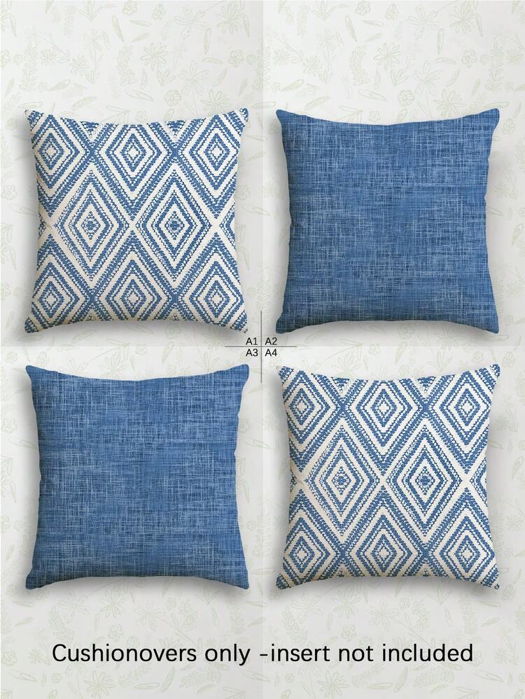 4 buah, Sarung Bantal Gaya Vintage Bohemian, Pola Geometris Belah Ketupat, Sarung Bantal Bohemian, Sarung Bantal Boho Geometris, Sarung Bantal Pola Garis Minimalis Modis, Resleting Tersembunyi, Dapat Dicuci dengan Mesin, Sarung Bantal Dekoratif Rumah Sederhana, Sarung Bantal Sofa Ruang Tamu Kamar Tidur, Tanpa Isian Bantal - Pantai Biru yang Santai - View 13