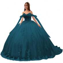 Vestidos de quinceañera de lujo con hombros descubiertos y apliques de encaje hinchado, vestido de baile precioso dulce 16 vestidos - Borgoña Deep - Ver 32