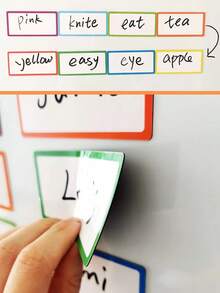 Colorful Border Magnetic Erasable Refrigerator Label Stickers, Creative Mini Magnetic Blackboard Memo Pads, Classification Label Stickers, Home Storage Food Memo Document Classification Magnetic Note Pads Set, Back To School - Multicolor - View 5