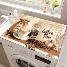 1pc 2D Coffee Theme Kitchen Countertop Mat, Diatomaceous Earth Material, Highly Absorbent, Suitable For Tableware, Coffee Machine, Microwave, Etc. Fashionable Watercolor Design, Ideal Choice For Modern Kitchen. - Multicolor - View 15