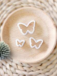 Butterfly Polymer Clay Cutters, Delicate Wing Shapes In 3 Sizes For Layered Handmade Earring Craft Supplies - White - View 3