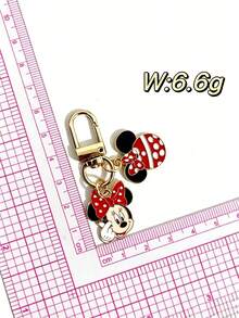 1/2pcs Disney New Cute Heart-Shaped Mickey Minnie Mouse Couple Keychain, Unisex Exquisite Metal Bag Charm Key Chain - Multiple Styles - View 9