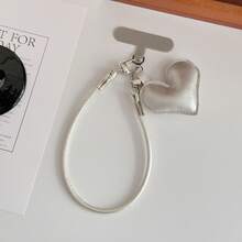 Ins Fashion Creative Leather Heart-Shaped Bag Charm, Heart Keychain, Phone Case Strap, Couple Backpack Pendant, Suitable For Phone Lanyard, CCD Camera Hanging Chain, Bag Decoration, Creative Anti-Loss Wrist Strap - Multicolor - View 14