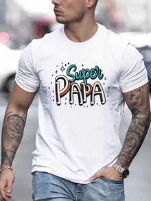 Playera de talla amplia varón corte suelto manga corta de algodón - Blanco - Ver 1