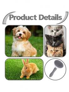 Pet Self-Cleaning Slicker Brush, One-Click Hair Removal Comb, Stainless Steel Ball-Tip Grooming Brush, Non-Slip Handle, Dog And Cat Deshedding Tool - Multicolor - View 9