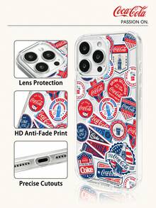 Coca-Cola Classic Phone Case, Full Of Vitality And Passion, Made Of Lightweight Materials, With Anti Scratch, Anti Drop And Anti Slip Design, Protecting Your Phone Case In Cartoon Anime Style, Compatible With Apple 17,17 Air,17 Pro,17 Pro Max,11,12,13,15,16 Pro,16 Pro Max,14 Plus,15 Plus,16 Plus,15 Pro,16 Max,XR Waiting For The Model. Suitable For Gifting To Friends And Family - Clear - View 3