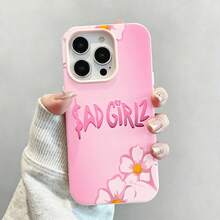 Tema floral rosa de Sad Girlzfunda de teléfono Fundas compatibles con ,Apple,VIVO,OPPO,,, y Honor.Fabricadas en silicona TPU,ofrecen protección contra golpes y caídas. - Rosa - Ver 3