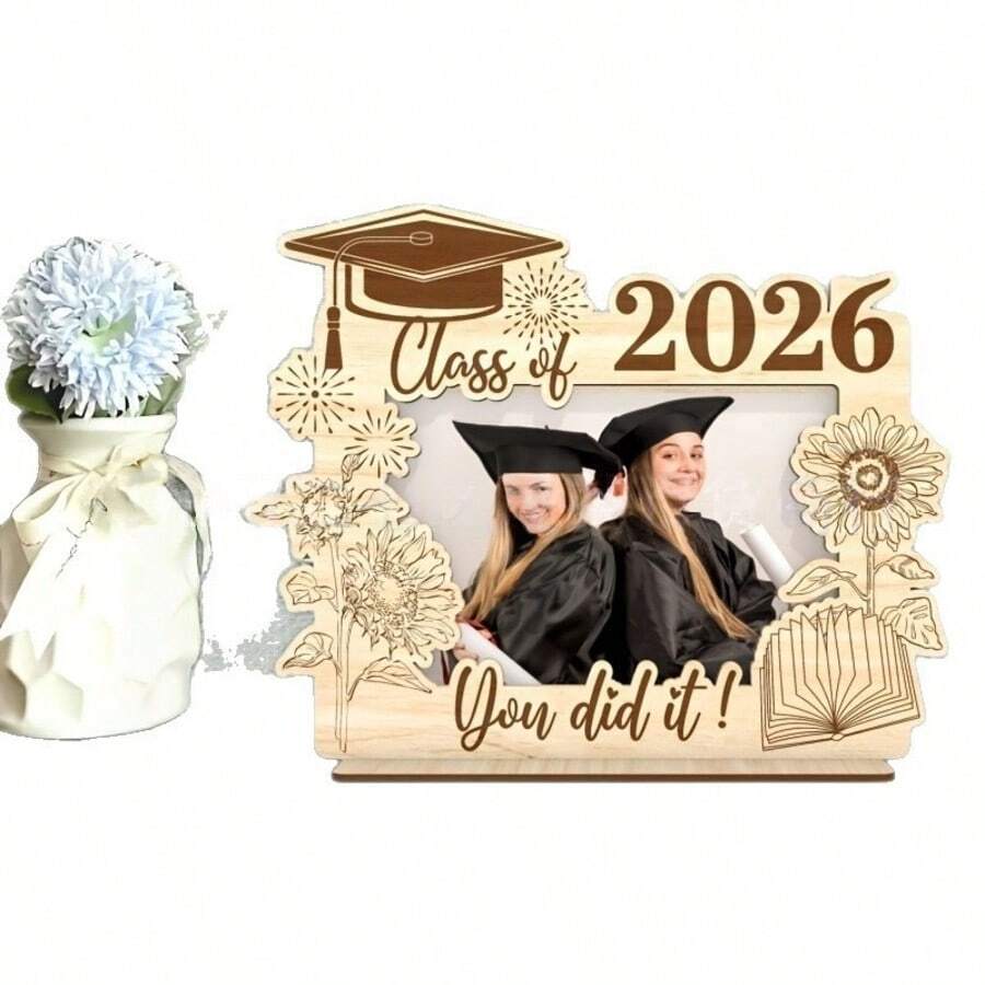 2026 Graduation Wooden Photo Frame With Stand Be Who You Are Happy Graduation Photo Frame 2026 Graduate Commemorative Photo Frame High School College Graduate Graduation Gift Graduation Party Tabletop Decor - A - View 1