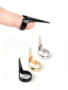 5/1pc Classic Gothic Style Hair Accessories, Simulated Character False Fingernails, Metal Full Finger Rings, Used For Braiding, Curling, Wigs And Accessories, Essential For Holiday Cosplay And Hair Salon - Multicolor - View 3