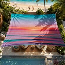 1pc Sunset Gradient Pattern Sun Shade Canopy, Modern Style, Colorful, Large Size, UV Protection, Sturdy And Durable, Easy Installation, Suitable For Beach, Garden, Patio, Includes Rope - Multicolor - View 5