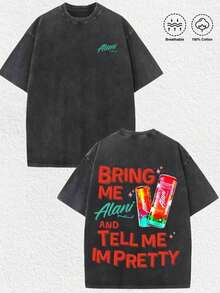 1 Camiseta Gráfica "Bring Me Alani And Tell Me I'm Pretty": Con acabado vintage desgastado, estampado frontal con la mini letra "Alani", texto en negrita en la espalda "BRING ME Alani AND TE - Negro - Ver 1