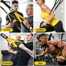 1 Set Gym Resistance Training Kit - Full Body Home Fitness Set, Includes Suspension Training Straps, Door Anchor, Handles And Storage Bag, Suitable For Strength Training, Flexibility Exercises And Indoor/Outdoor Fitness - A - View 4