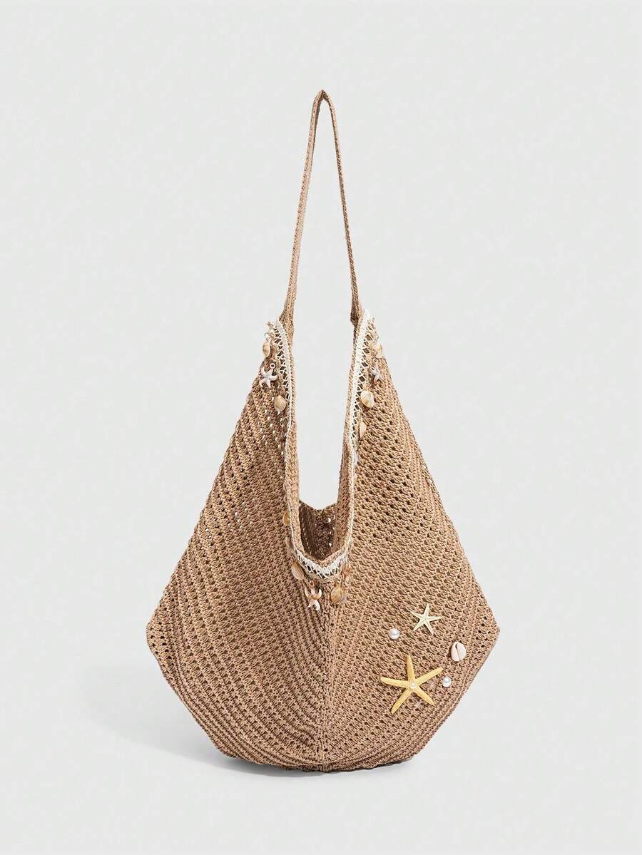 Bolso de hombro con lentejuelas, bolso brillante para de graduación, accesorios para nupcial, bolso elegante para mujer para boda, patrón de lentejuelas aleatorio, bolso rosa. - Blanquecino - Ver 1