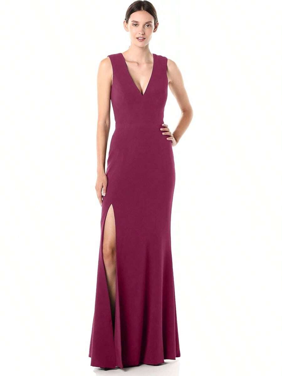 Dress the Population Sandra - Traje de baño con Tirantes Gruesos y Vestido con Hendidura Vestido para Mujer - Pino - Ver 1