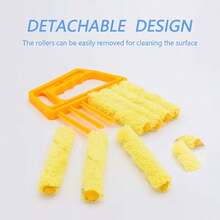 pdva 1/2pcs Detachable Microfiber Blind Cleaning Brush, Reusable And Washable Curtain Blind Dusting Brush, Handheld Gap Cleaning Tool, Suitable For Air Conditioner Vents, Fan Blades, Blind Dusting, Home Cleaning Tool - Multicolor - View 3