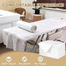 20/100pcs Disposable Bed Sheets, Suitable For Beauty Salon, Spa Massage Services, Non-Woven Breathable Bed Sheets, Size 80*180 Cm, Applicable For Tablecloth, Eyelash Extensions, Tattoo, Travel And Other Fields. - White - View 5