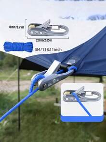 4/2/1pc Rope Tensioner Set With Roller, Includes Heavy-Duty Telescopic Buckle And Matching Rope, Or Convenient Secure Binding Rope Tensioning Tool With Lock, Suitable For Camping, Boating And Outdoor Activities - A - View 4