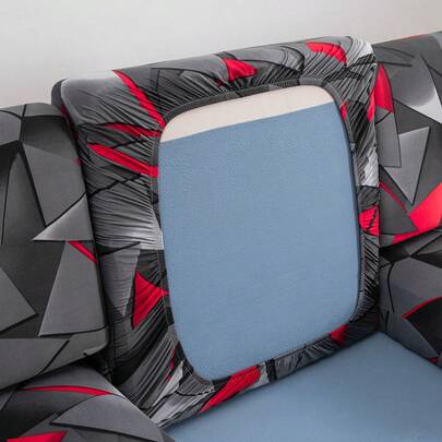 1pc Geometric Pattern Printed Elastic Sofa Cushion Cover, L-Shaped Sectional Sofa Cover, Independent Sofa Pillow Cover, Furniture Protector Cover, Elastic Sofa Cushion Cover, Outdoor Sofa Cover