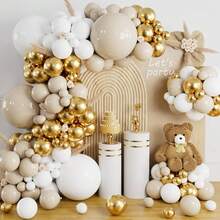 156Pcs White Sand Gold Balloon Garland Arch Kit, Nude Metallic Latex Balloons For Boho Wedding Engagement Anniversary Party Backdrop Decor - View 4