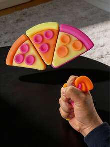 1pc Random Color Realistic Pizza Slice Squishy Toy, Slow Rebound Cheese Texture Stress Relief Squeeze Toy, Fun Desktop Decor, Creative Holiday Party Gift And Gift Box Filler (OPP Bag) - Multicolor - View 5